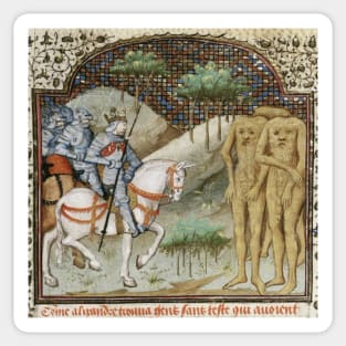 A grotesque scene from a medieval chronicle Sticker